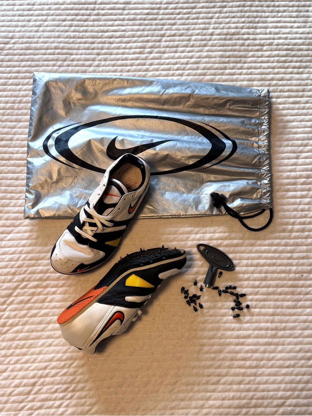 Nike Track & Field Spikes in White, Black & Yellow